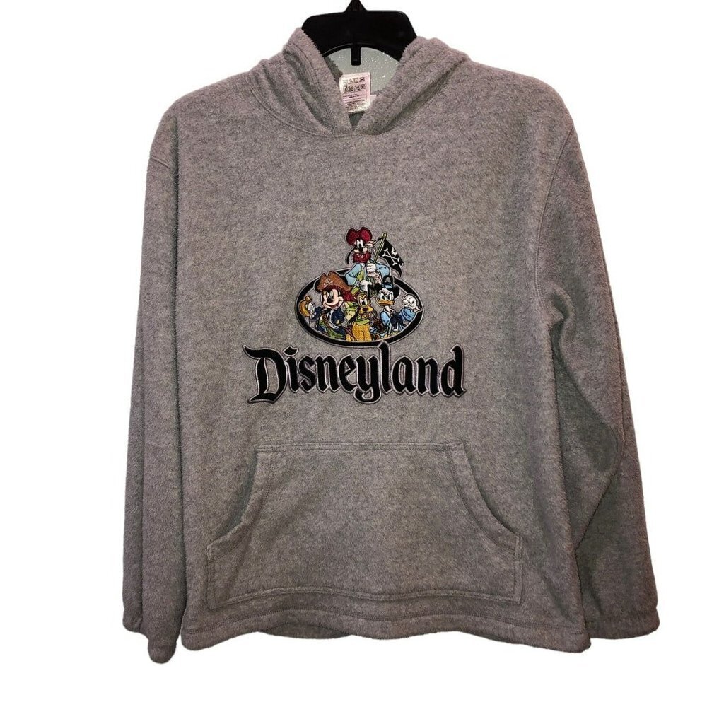 Disneyland Resort Kids Size XL Gray Mickey Donald Goofy Pullover Hoodie Jacket
